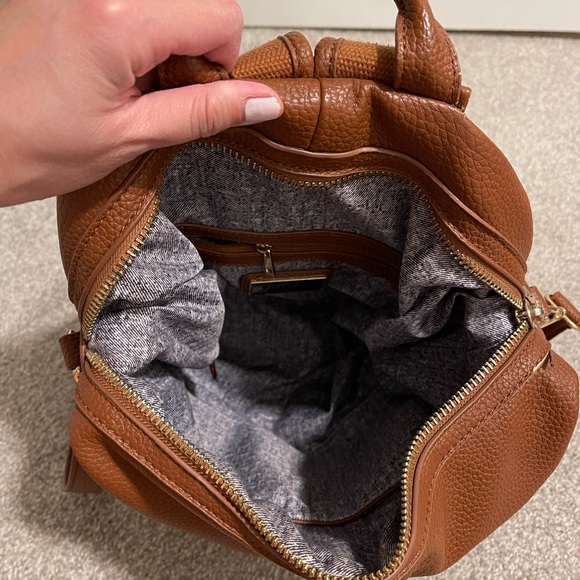 Cognac Backpack Purse - Picture 3 of 5